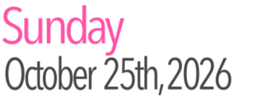Sunday Activities October 25th, 2026