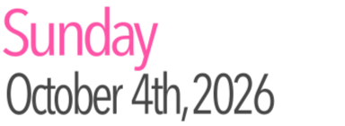 Sunday Activities October 4th, 2026