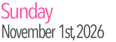 Sunday Activities November 1st, 2026
