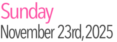 Sunday Activities November 23rd, 2025