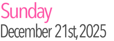 Sunday Activities December 21st, 2025