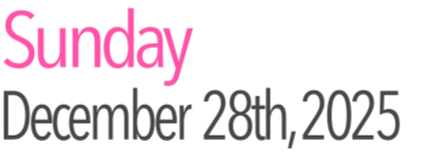 Sunday Activities December 28th, 2025