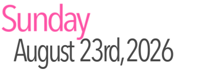 Sunday Activities August 23rd, 2026